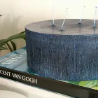 Composition de 3 bougies rondes en cire modernes fabriquées en Italie - Candie Viadurini