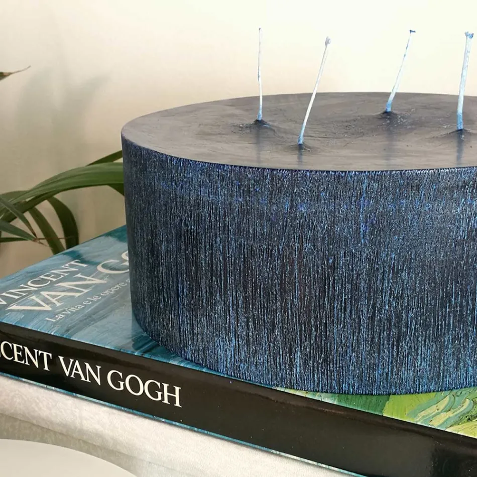 Composition de 3 bougies rondes en cire modernes fabriquées en Italie - Candie Viadurini