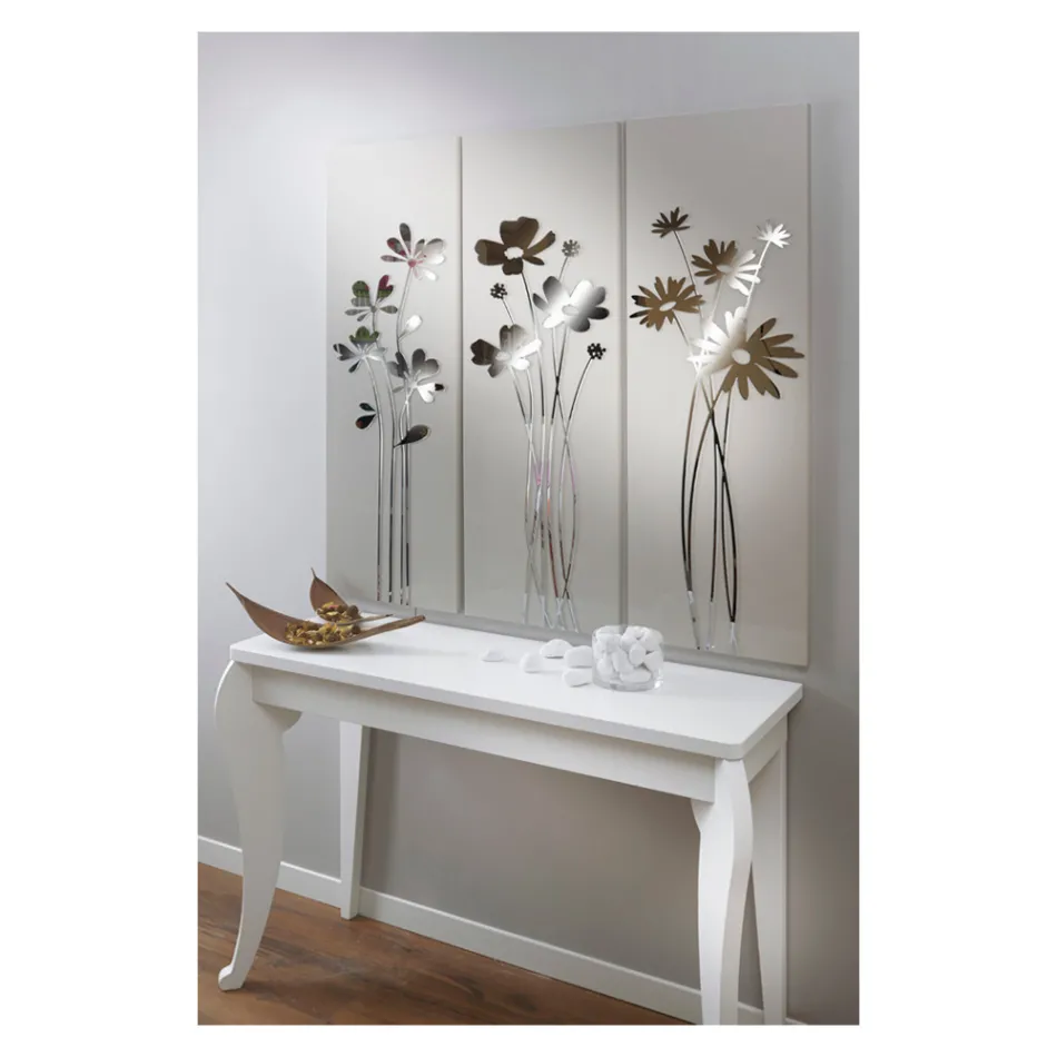 Composition de 3 panneaux représentant 3 bouquets de fleurs Made in Italy - Colleen Viadurini