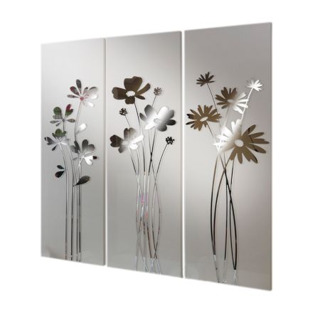 Composition de 3 panneaux représentant 3 bouquets de fleurs Made in Italy - Colleen Viadurini