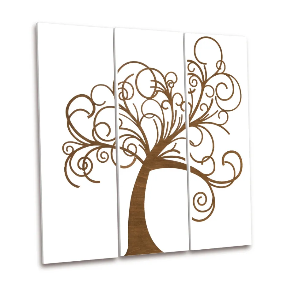 Composition de 3 Panneaux Représentant l'Arbre de Vie Made in Italy - Eliza Viadurini