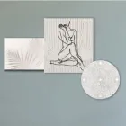 Composition de 3 panneaux avec la stylisation d'une femme Made in Italy - Kaori Viadurini