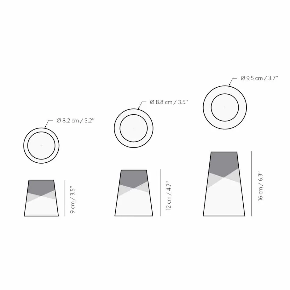 Composition de 3 bougeoirs modernes en bois de pin massif - Blanc Viadurini