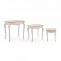 Composition de 3 Tables Basses en Bois Design Classique Homemotion - Classique