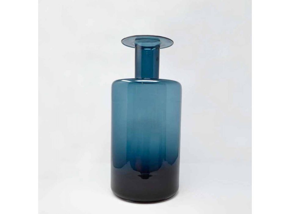 Composition de 3 Vases Décoratifs en Verre Fumé, Bleu et Améthyste - Infinity Viadurini