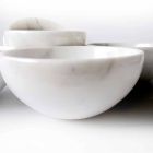 Composition de 4 bols en marbre blanc de Carrare Made in Italy - Cremina Viadurini
