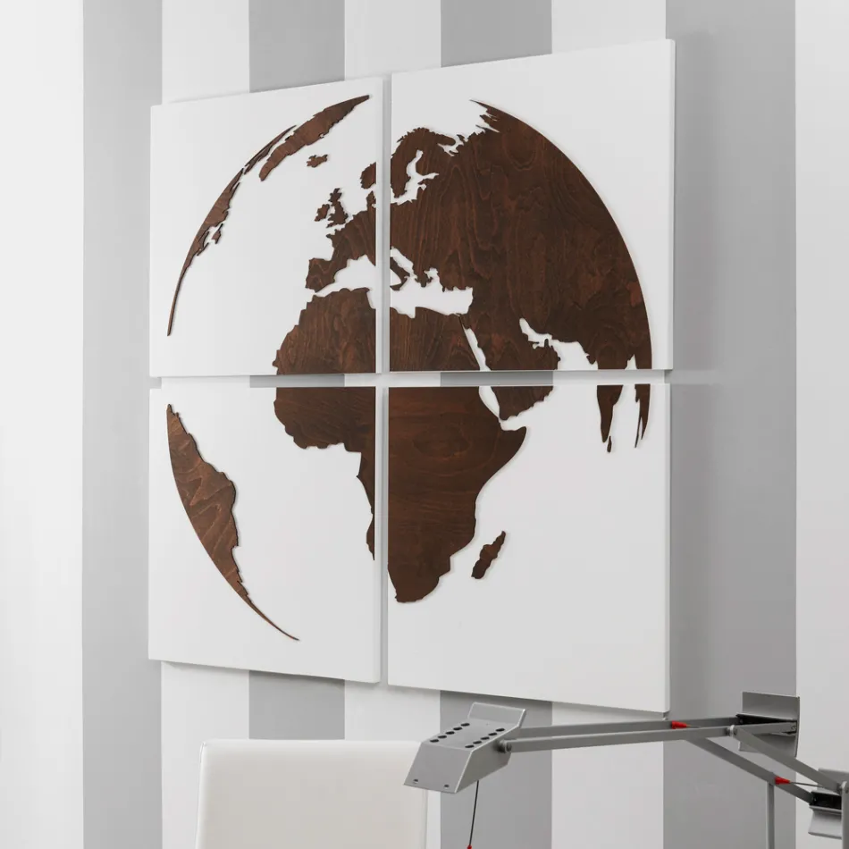 Composition de 4 panneaux représentant le monde Made in Italy - Ciro Viadurini