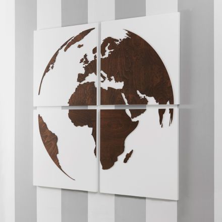 Composition de 4 panneaux représentant le monde Made in Italy - Ciro Viadurini