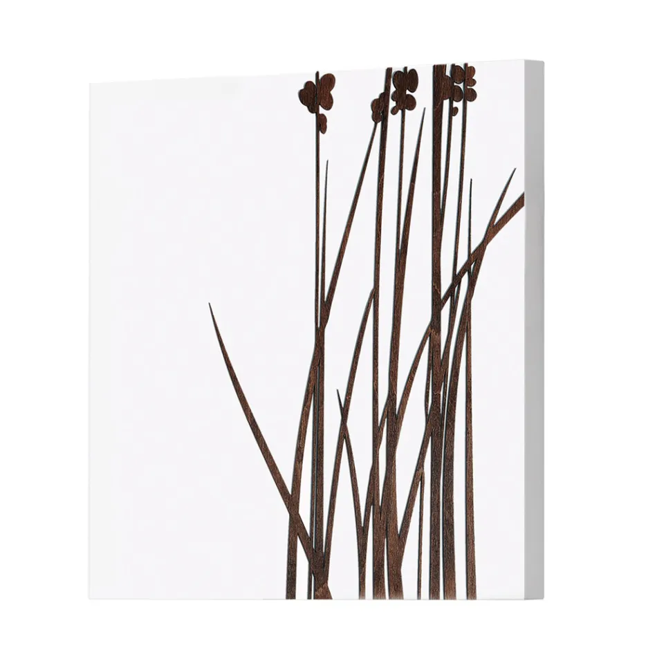 Composition de 4 Panneaux avec Hortensias, Allium et Thypha Made in Italy - Calcul Viadurini