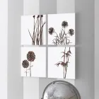 Composition de 4 Panneaux avec Hortensias, Allium et Thypha Made in Italy - Calcul Viadurini