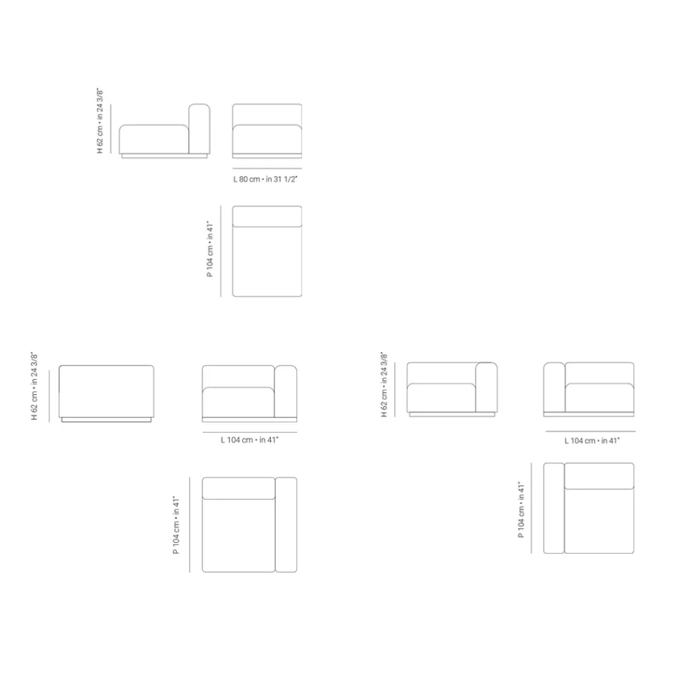 Composition du canapé d'extérieur Made in Italy - Bahias Viadurini