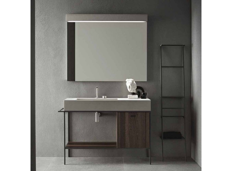 Composition de meubles artisanaux pour salle de bain design moderne au sol - Farart3 Viadurini