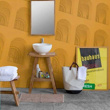 Composition de meubles de salle de bain en teck massif de design moderne - Azina Viadurini