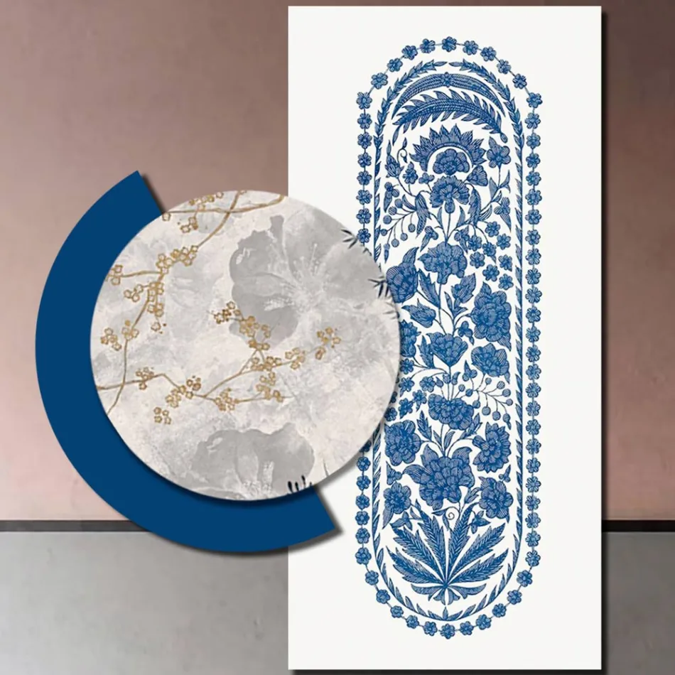 Composition de peintures en bois avec impression abstraite fabriquées en Italie - Brésil Viadurini