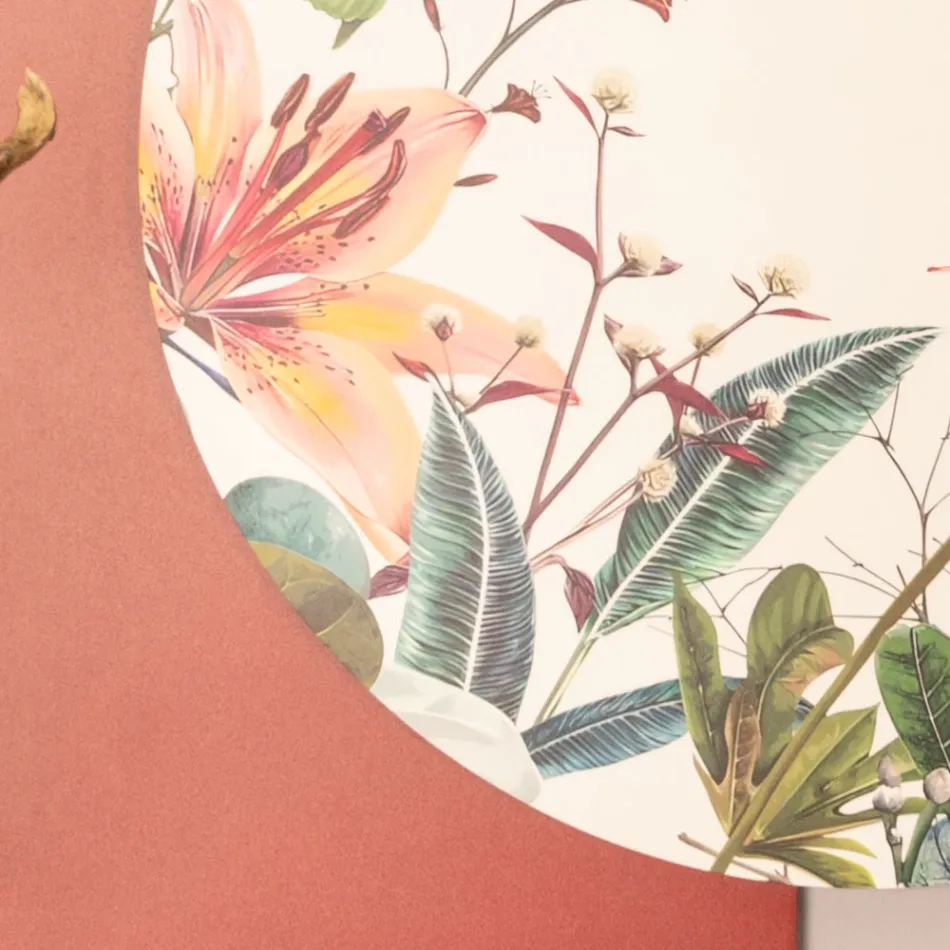 Composition de peintures en bois avec imprimés de papillons et de fleurs fabriquées en Italie - Équateur Viadurini