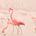 Composition de peintures en bois avec imprimé flamant rose fabriquées en Italie - Bahamas Viadurini