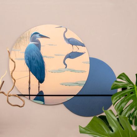 Composition de peintures en bois avec imprimé d'oiseaux fabriquées en Italie - Belize Viadurini