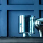 Composition de Vases Décoratifs en Céramique Décorée et Verre Fumé - Monile Viadurini