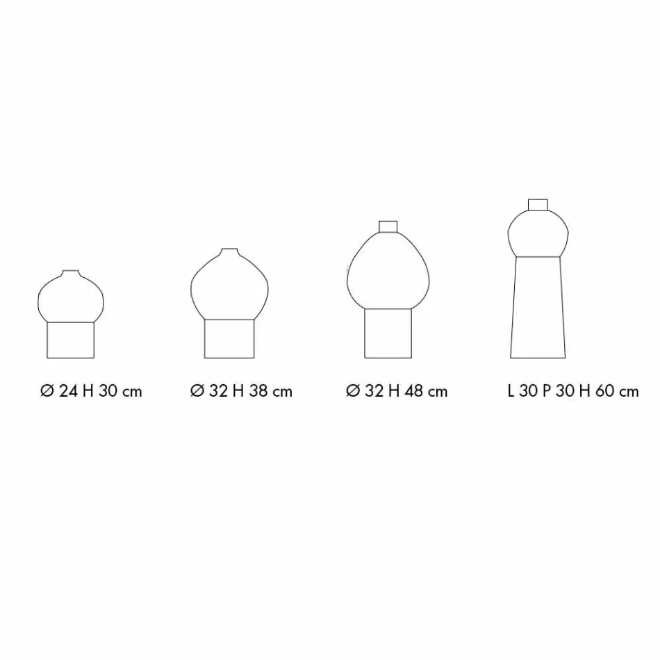 Composition de vases décoratifs en céramique, design moderne - Positano Viadurini