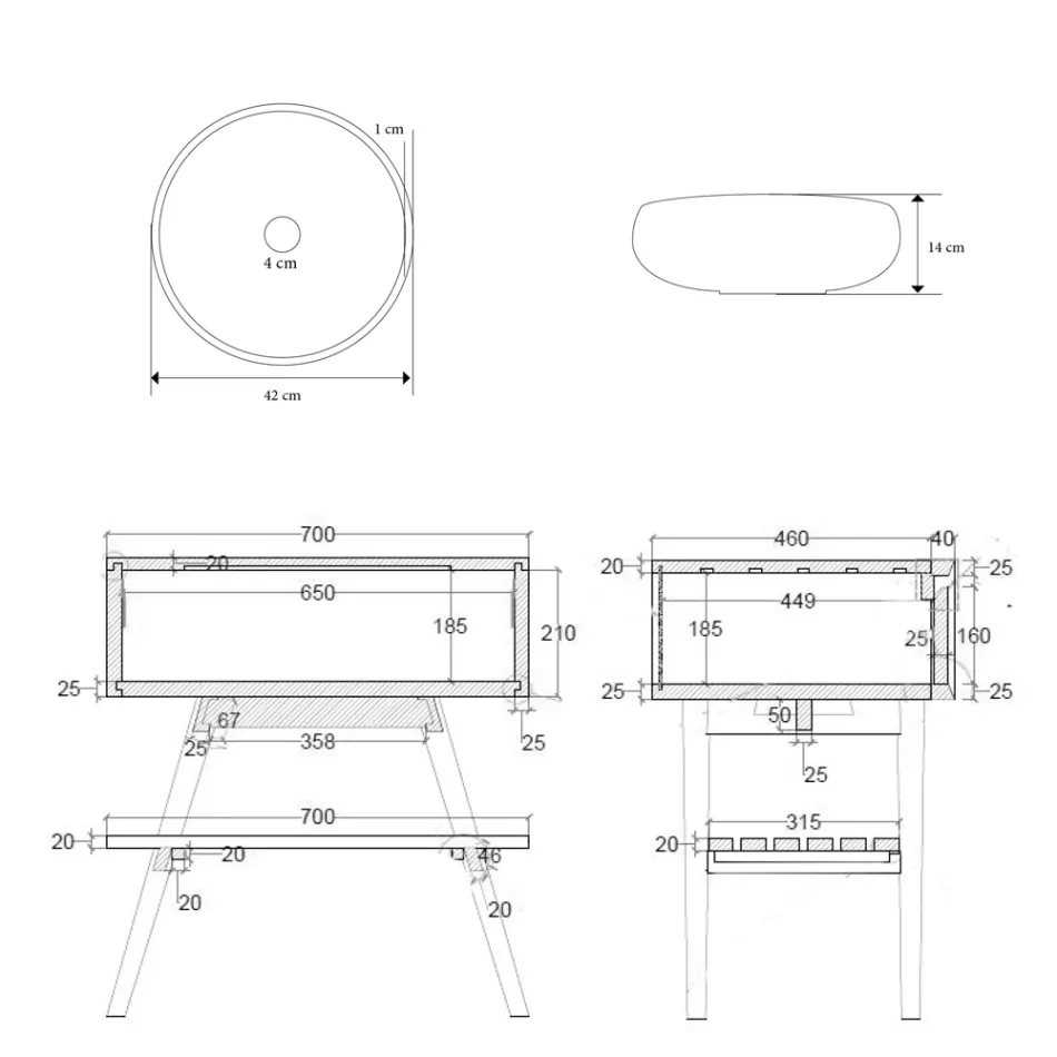 Composition meuble de salle de bain blanc avec miroir et accessoires inclus - Carolie Viadurini