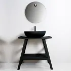 Composition de meuble de salle de bain noir avec grande étagère et accessoires - Patryk Viadurini