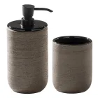 Composition de meuble de salle de bain noir complet avec miroir et accessoires - Maryse Viadurini