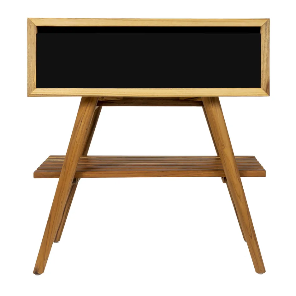 Composition de meuble de salle de bain à poser noir avec accessoires inclus - Carolie Viadurini