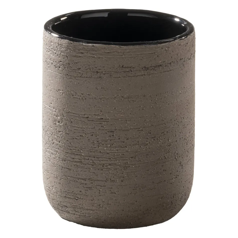 Composition de meuble de salle de bain à poser noir avec accessoires inclus - Carolie Viadurini