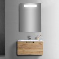 Composition de meuble de salle de bain en bois et miroir design moderne - Gualtiero