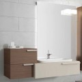 Composition de conception de meubles de salle de bain suspendus Happy wood laqué Happy