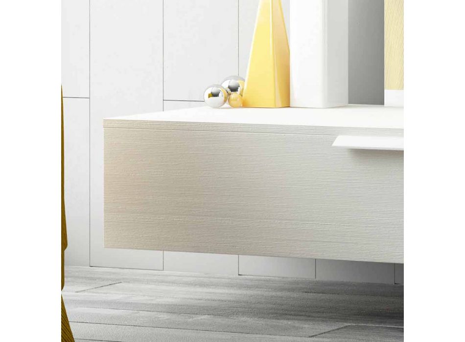 Heureuse composition de meubles de salle de bain suspendu en bois laqué moderne Viadurini
