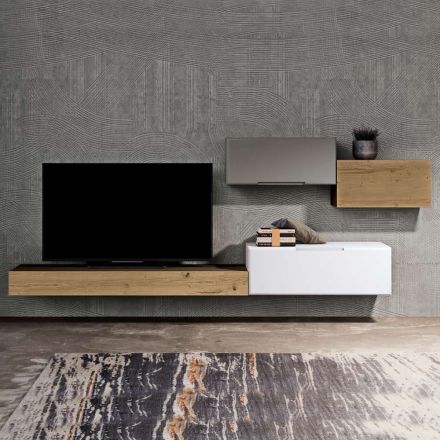 Composition de meubles de salon et meuble TV en MDF Made in Italy - Hedda Viadurini