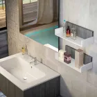 Composition meuble salle de bain en bois made in Italy Forlì Viadurini