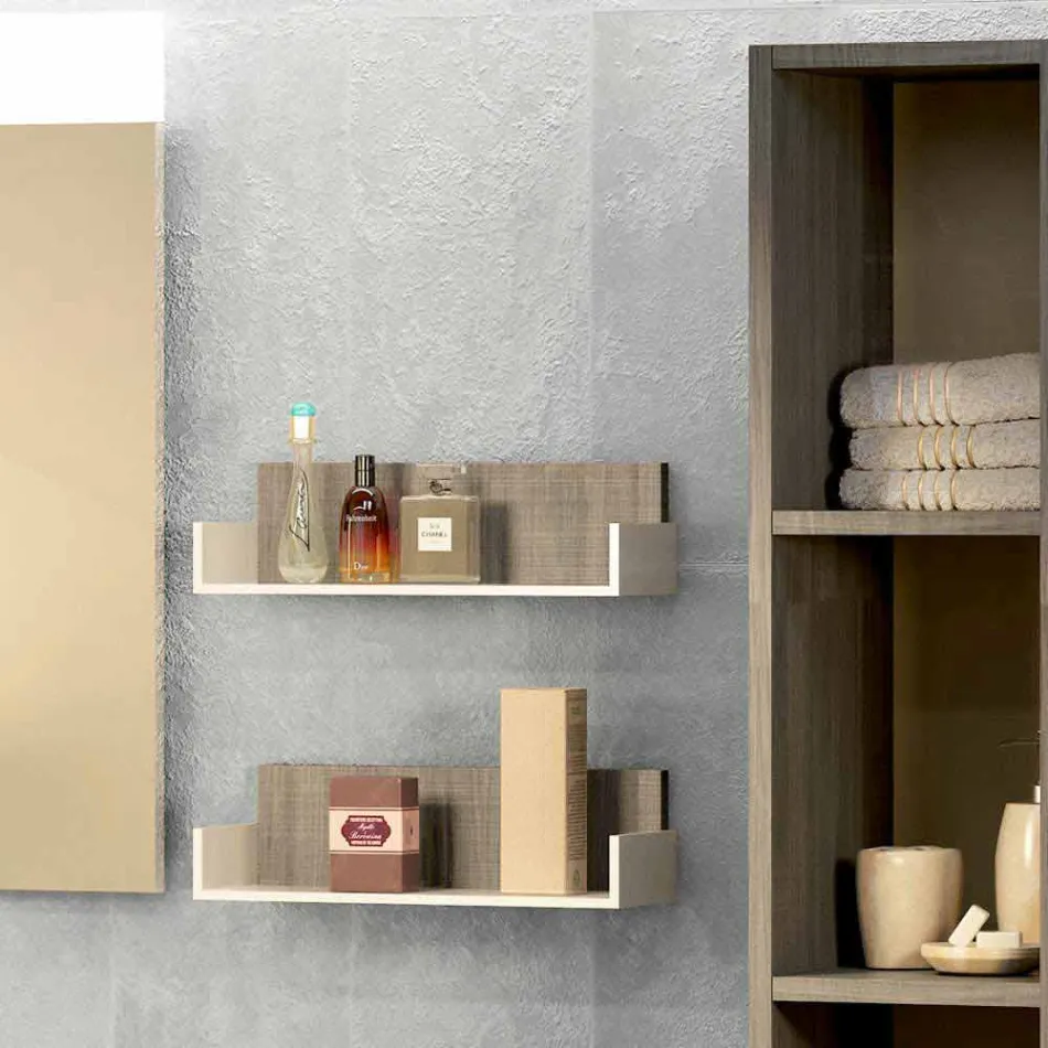 Composition meuble salle de bain en bois made in Italy Forlì Viadurini