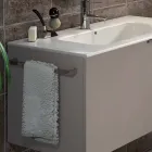 Composition de meubles de salle de bain suspendus en bois design made Italy Gênes Viadurini