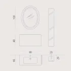 Composition de meubles de salle de bain suspendus en bois design made Italy Gênes Viadurini