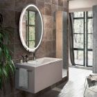 Composition de meubles de salle de bain suspendus en bois design made Italy Gênes Viadurini