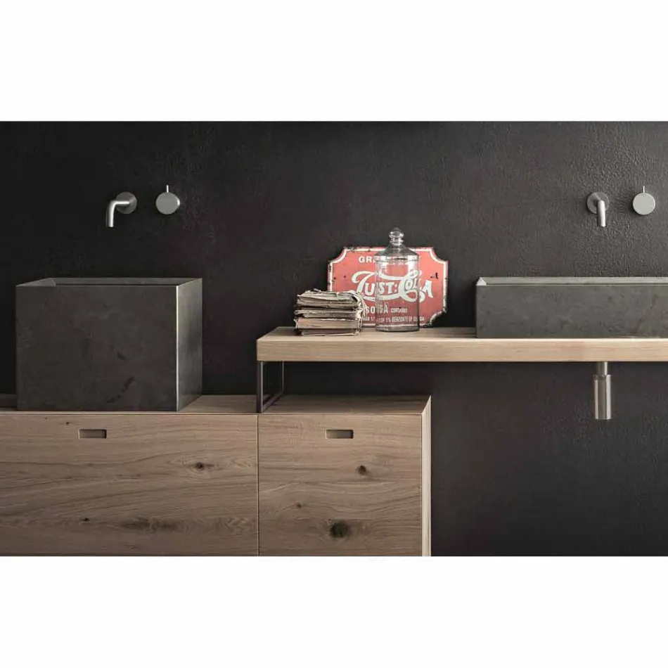 Composition de salle de bain moderne de meubles design au sol Made in Italy - Farart6 Viadurini