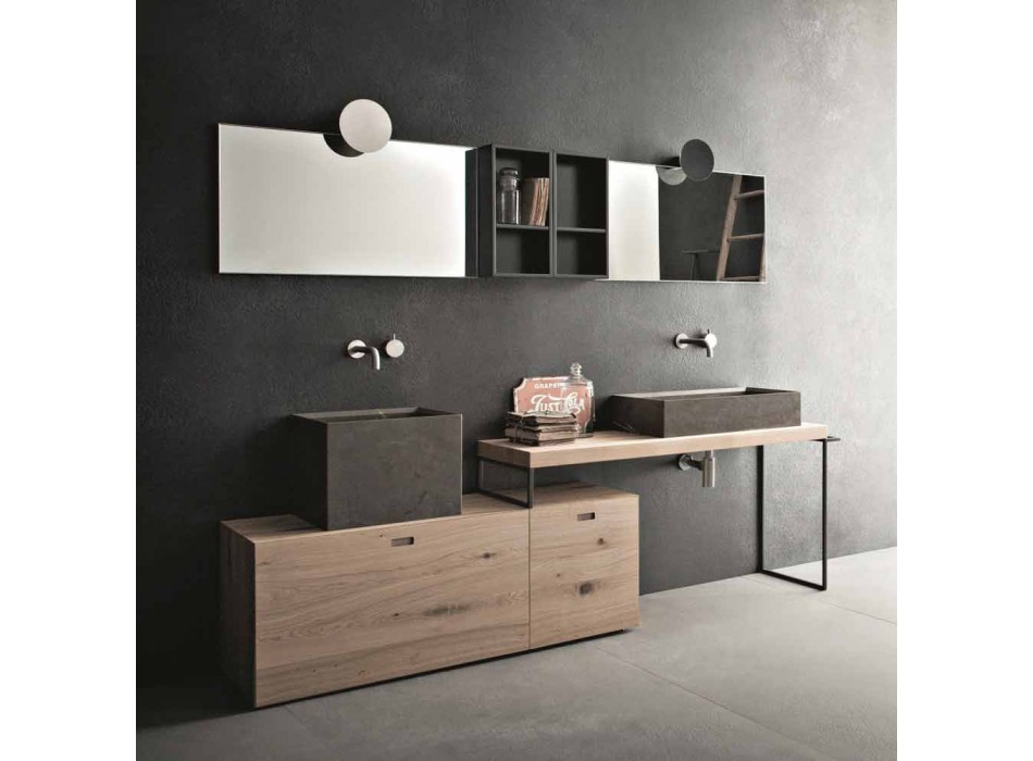 Composition de salle de bain moderne de meubles design au sol Made in Italy - Farart6 Viadurini