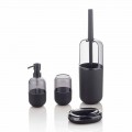 Composition moderne d'accessoires de salle de bain en plastique et caoutchouc noir - Noto