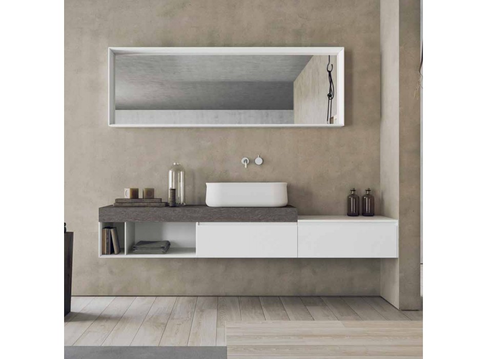 Composition moderne et suspendue de meubles de salle de bain design - Callisi2 Viadurini