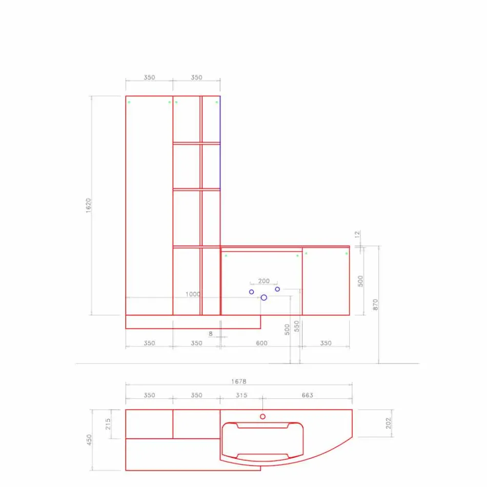 Composition de salle de bain, suspension de design italien moderne - Callisi10 Viadurini