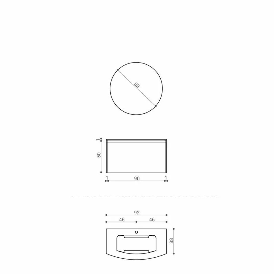 Composition pour la salle de bain suspendue de design moderne Made in Italy - Callisi11 Viadurini