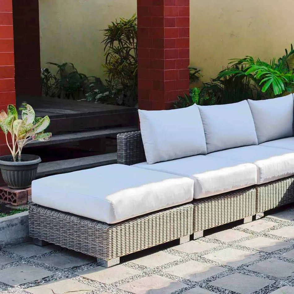 Composition Terrasse extérieure avec structure tissée à la main Rita Viadurini