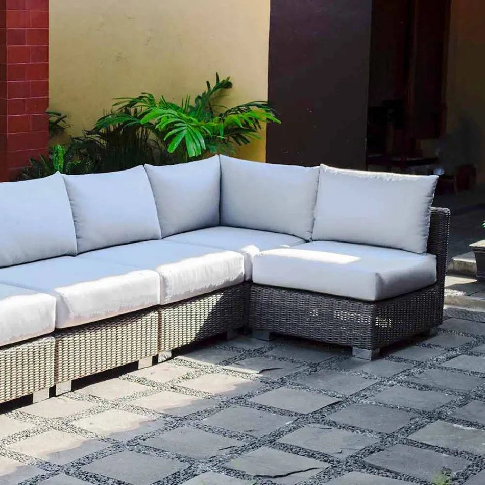 Composition Terrasse extérieure avec structure tissée à la main Rita Viadurini