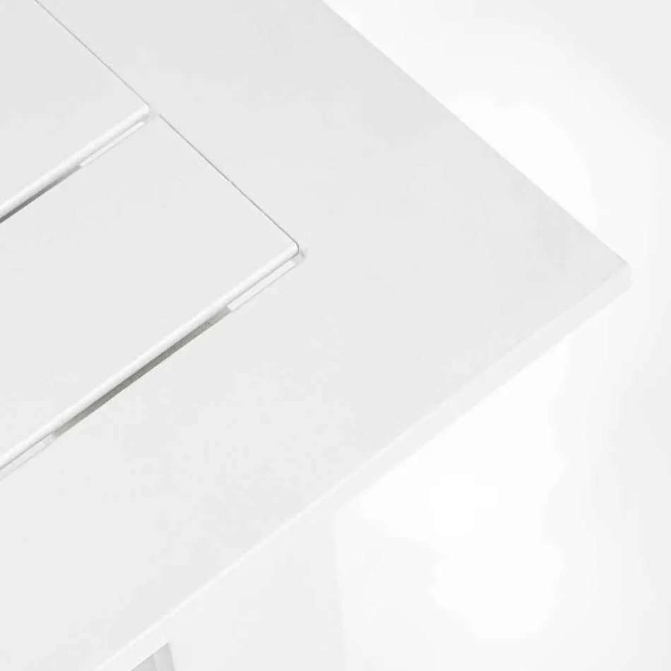 Composition de salon extérieur en aluminium avec coussins en tissu - Yoshi Viadurini