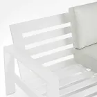 Composition de salon extérieur en aluminium avec coussins en tissu - Yoshi Viadurini