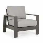 Composition de salon extérieur en aluminium avec coussins en tissu - Yoshi Viadurini