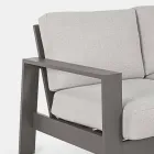 Composition de salon extérieur en aluminium avec coussins en tissu - Yoshi Viadurini