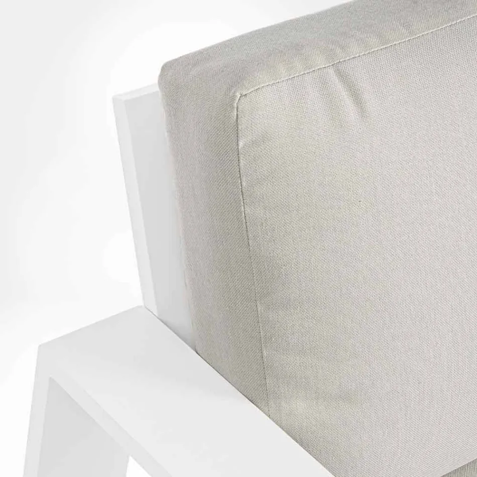 Composition de salon extérieur en aluminium avec coussins en tissu - Yoshi Viadurini